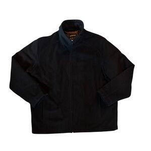 Murano Wool Cashmere Blend Zip Jacket Black XL Classic Minimalist Outerwear